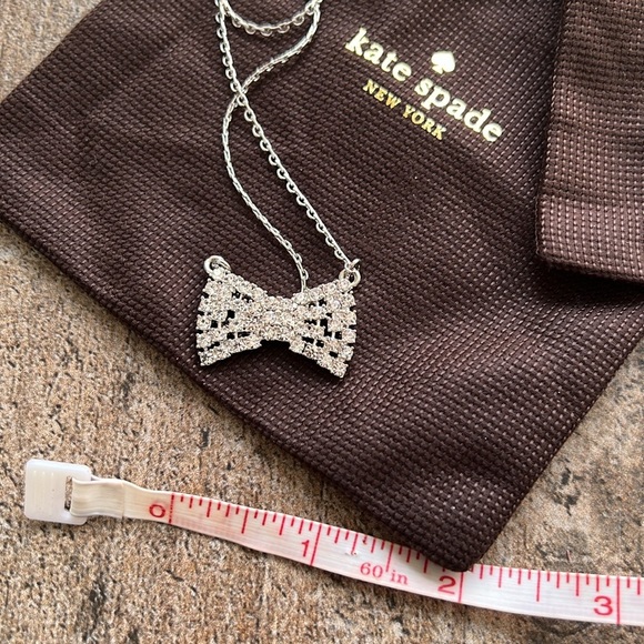 NWT Kate Spade Silver and Crystal Bow Necklace - Picture 5 of 5